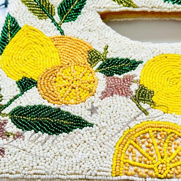 AMERICA & BEYOND Make Lemonade Beaded Shoulder / Clutch Bag NWT - Picture 8 of 12